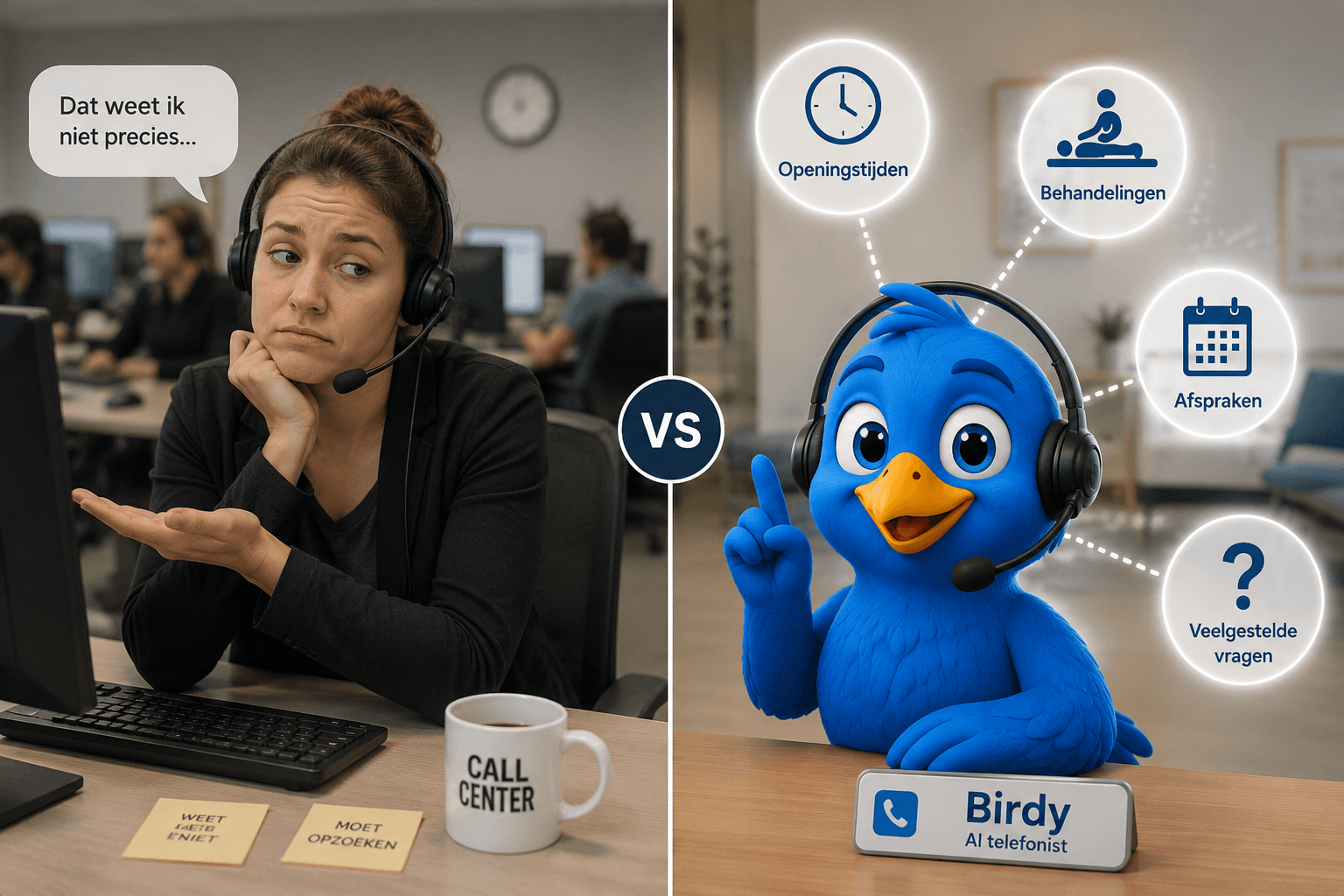Birdy als telefonische AI-assistent voor een fysiopraktijk