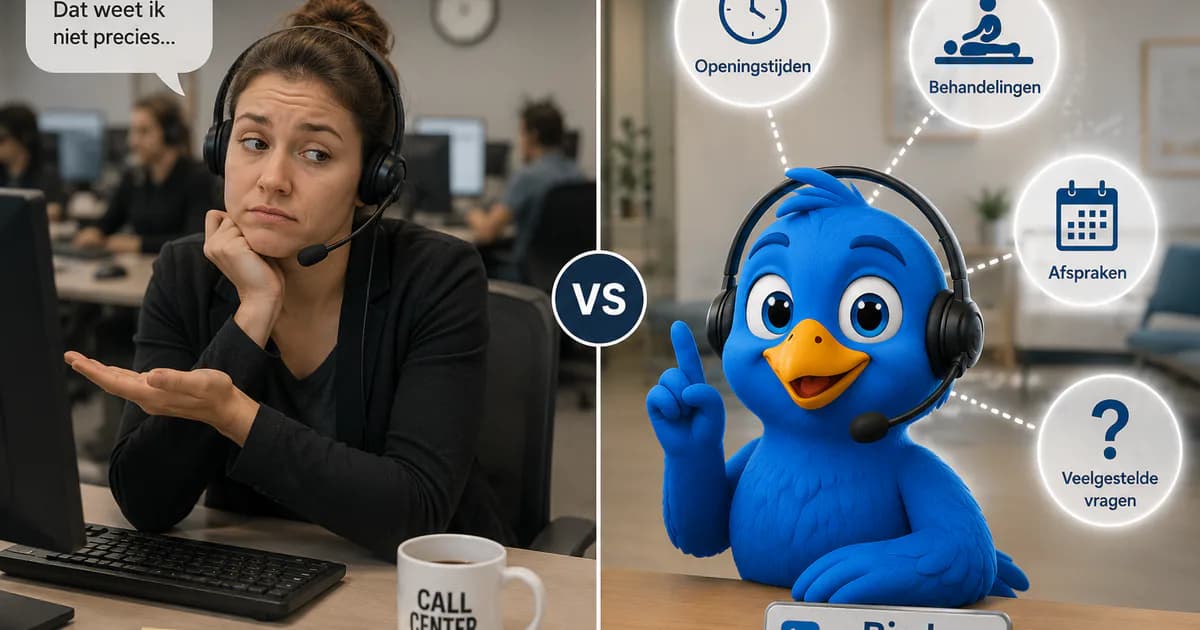 Virtuele receptionist: vergelijking tussen een menselijke telefoonservice en AI