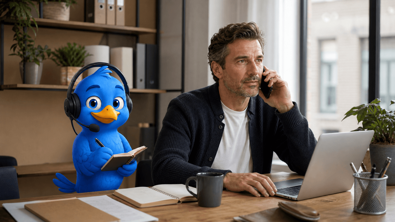 AI-secretaresse Birdy plant een afspraak in de agenda van een zzp'er