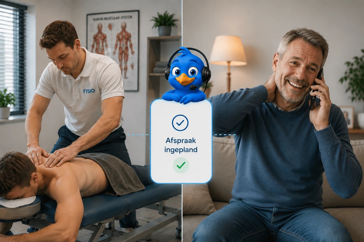 Wachtkamer van een moderne fysiopraktijk